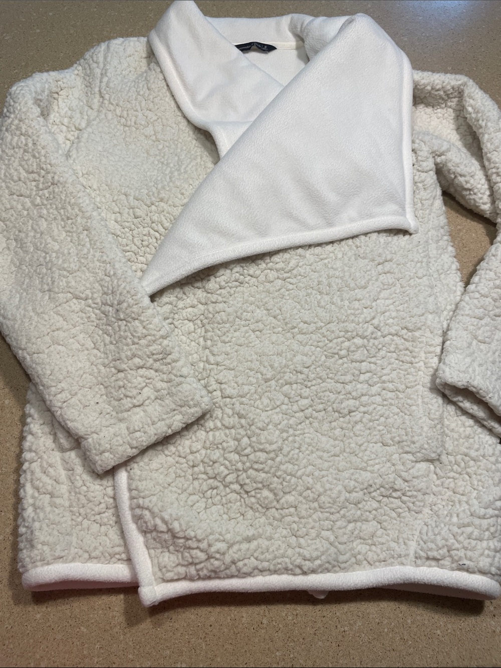 Abercrombie & Fitch Cream Sherpa Pullover Cardigan